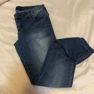 low rise skinny dark blue denim